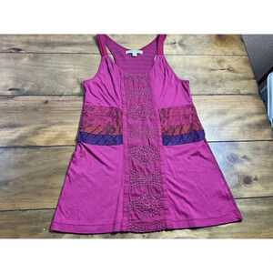 Burning Torch Women's Racerback Sleeveless Tank Scoop Neck Pink Size Medium